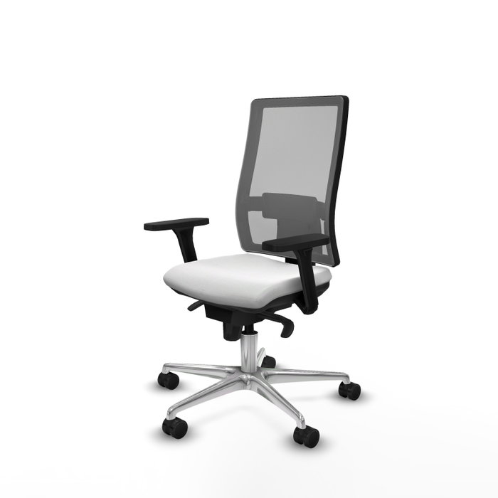 PIQUERAS Y CRESPO Silla de oficina Horna con mecanismo Sincro, Blanco y Gris