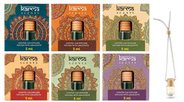 DKD Home Decor Ambientador Coche Indio Mandala 15% Aroma 5 ml Multicolor 4 x 8 x 11 cm (18 Unidades)