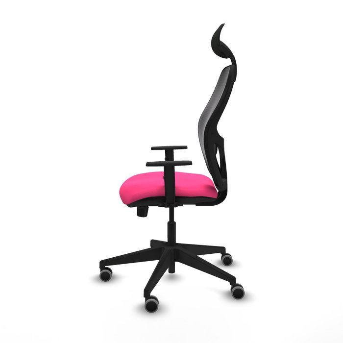 PIQUERAS Y CRESPO Silla de oficina Alocén sincro malla negra y similpiel rosa PIQUERAS Y CRESPO Silla de oficina Alocén sincro malla negra y similpiel rosa