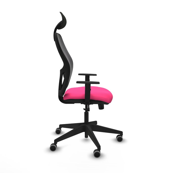 PIQUERAS Y CRESPO Silla de oficina Alocén sincro malla negra y similpiel rosa PIQUERAS Y CRESPO Silla de oficina Alocén sincro malla negra y similpiel rosa