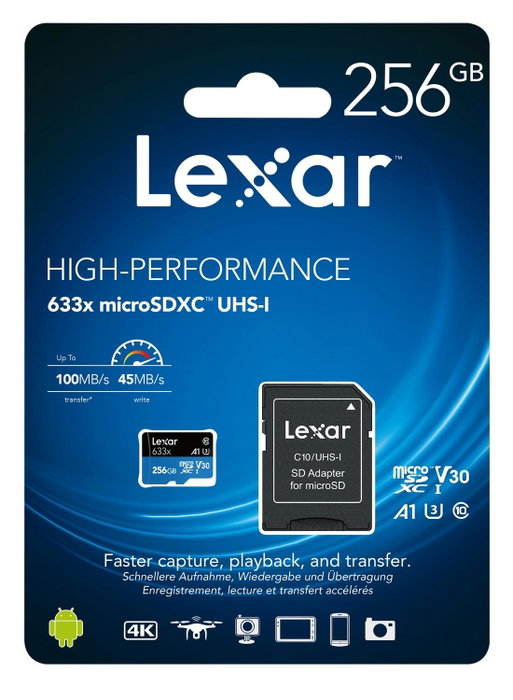 Lexar 633x 256 GB MicroSDXC UHS-I Clase 10