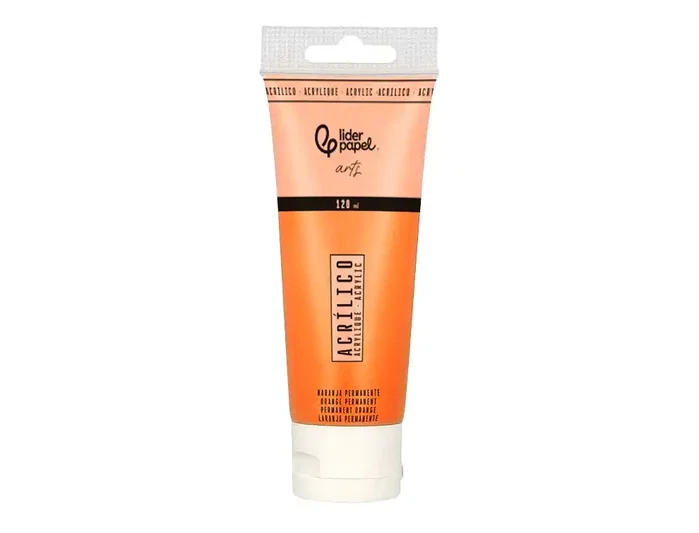 Liderpapel Pintura acrílica tubo 120 ml Naranja permanente