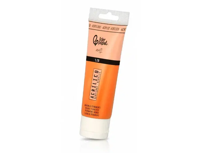 Liderpapel Pintura acrílica tubo 120 ml Naranja permanente