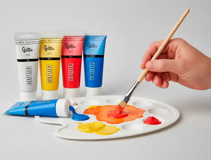 Liderpapel Pintura acrílica tubo 120 ml Naranja permanente
