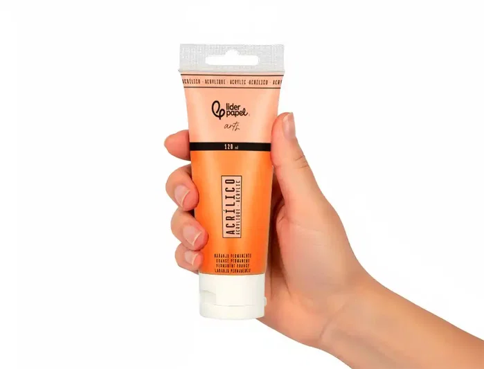 Liderpapel Pintura acrílica tubo 120 ml Naranja permanente
