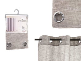 Cortina 140x260 cm 8 Anillas Marrón Giftdecor (Set de 6)