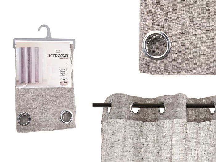 Cortina 140x260 cm 8 Anillas Marrón Giftdecor (Set de 6) Cortina 140x260 cm 8 Anillas Marrón Giftdecor (Set de 6)