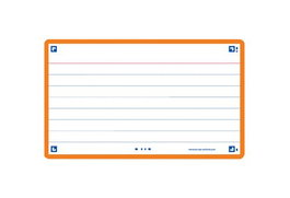 OXFORD Fichas Flash 2.0 Color Horizontal 125x75mm (A7) Naranja, paquete de 30