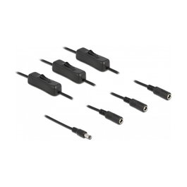 DeLOCK Cable CC 5,5 x 2,1 mm Macho a 3 x CC Hembra con Interruptor, 1 m