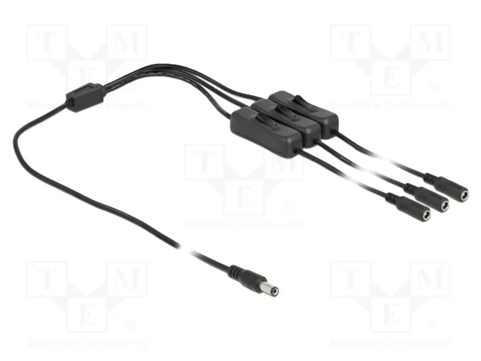 DeLOCK Cable CC 5,5 x 2,1 mm Macho a 3 x CC Hembra con Interruptor, 1 m DeLOCK Cable CC 5,5 x 2,1 mm Macho a 3 x CC Hembra con Interruptor, 1 m