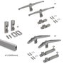 Emuca Kit de soportes para 1 estante de madera, 1 módulo y 1 barra de colgar de longitud 1m Zero, Zamak, Pintado Color gris piedra