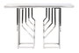 DKD Home Decor Consola Moderno Blanco Plateado Acero Cristal 40 x 78 x 120 cm
