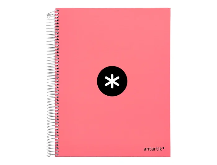 Antartik Cuaderno Espiral A4 Micro Tapa Forrada 120 Hojas 90 gr Horizontal Color Coral