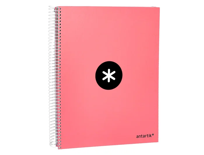 Antartik Cuaderno Espiral A4 Micro Tapa Forrada 120 Hojas 90 gr Horizontal Color Coral