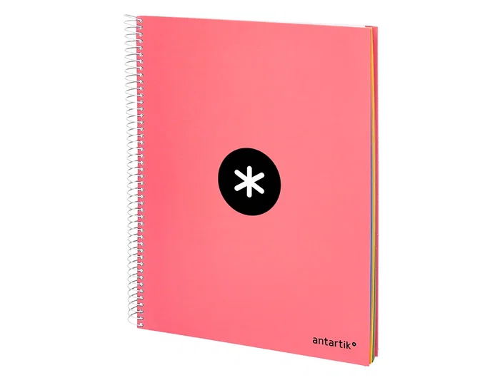 Antartik Cuaderno Espiral A4 Micro Tapa Forrada 120 Hojas 90 gr Horizontal Color Coral