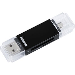 Hama Lector de tarjetas USB 2.0 OTG Basic SD/microSD Negro