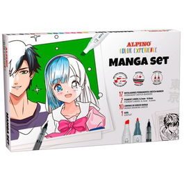 Alpino Rotuladores Manga Set Color Experience Estuche 14 Ud + Láminas + Guía de Iniciación