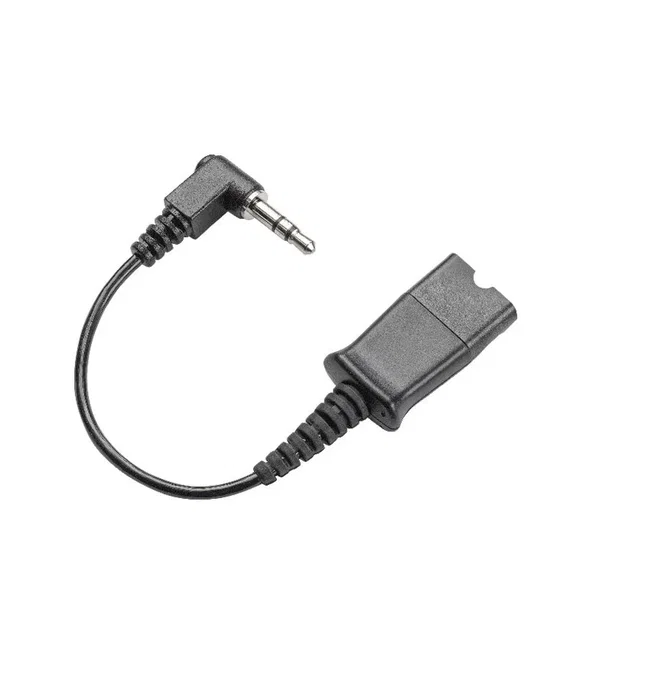 HP Poly Cable de audio 3.5mm a conector QD (Quick Disconnect), 3 metros, compatible con auriculares EncorePro series 300, 500, 700, Negro