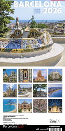 TRIANGLE POSTALS Calendario de Pared 2026 Barcelona-2 Park Güell 16x16 cm
