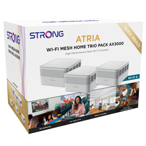 Strong MESHTRIAX3000 Sistema Wi-Fi Mesh Wi-Fi 6 Doble Banda Blanco (Pack de 3)