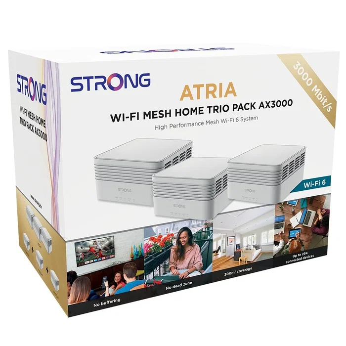 Strong MESHTRIAX3000 Sistema Wi-Fi Mesh Wi-Fi 6 Doble Banda Blanco (3 Unidades)