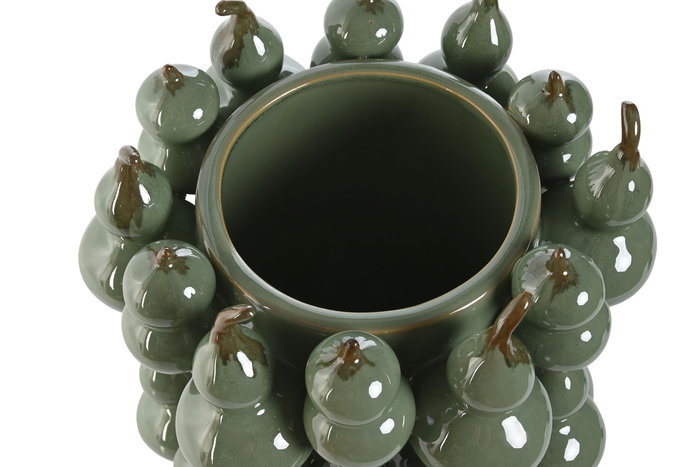 DKD Home Decor Jarrón de Gres Calabaza Verde 25x25x30 cm DKD Home Decor Jarrón de Gres Calabaza Verde 25x25x30 cm