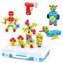 Tachan - Set de Construcciones con Destornillador Eléctrico, Maletín Zona de Juego para Creaciones 2D y 3D, Juguete Educativo para +3 años