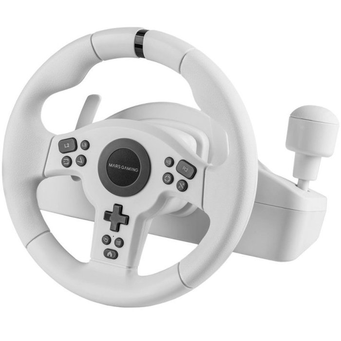 Mars Gaming Volante MWHRSXONEW Blanco con 270° de Rotación y Compatibilidad Multiplataforma para PC y Consolas Mars Gaming Volante MWHRSXONEW Blanco con 270° de Rotación y Compatibilidad Multiplataforma para PC y Consolas