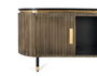 GINER Y COLOMER Mueble de TV en Madera de Mango con Acabado en Bronce 150 cm - Negro y Bronce