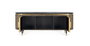 GINER Y COLOMER Mueble de TV en Madera de Mango con Acabado en Bronce 150 cm - Negro y Bronce