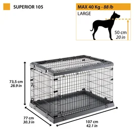 Ferplast Jaula Perro Superior 105 107 x 77 x h 73,5 cm