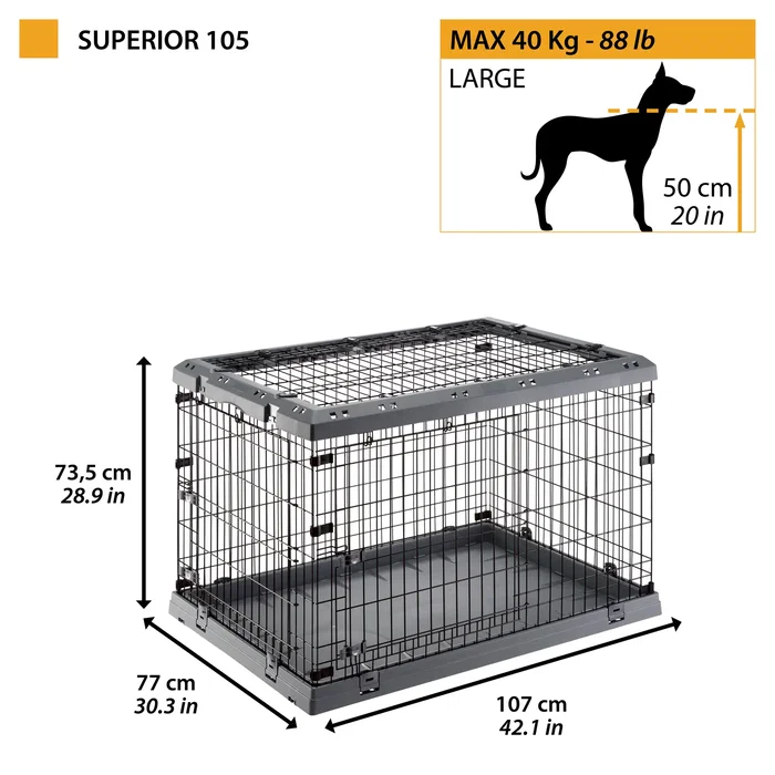 Ferplast Jaula Perro Superior 105 107 x 77 x h 73,5 cm Ferplast Jaula Perro Superior 105 107 x 77 x h 73,5 cm
