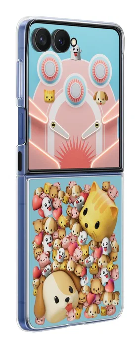 Samsung Flipsuit Case EF-ZF766CTEGWW funda con pantalla LED y juegos para Galaxy Z Flip7, 17.5 cm (6.9"), transparente, silicona, efectos personalizables