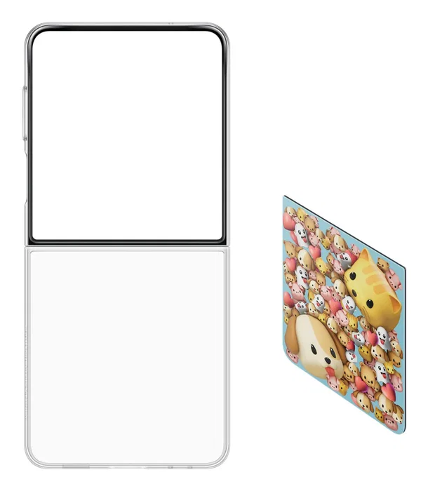 Samsung Flipsuit Case EF-ZF766CTEGWW funda con pantalla LED y juegos para Galaxy Z Flip7, 17.5 cm (6.9"), transparente, silicona, efectos personalizables