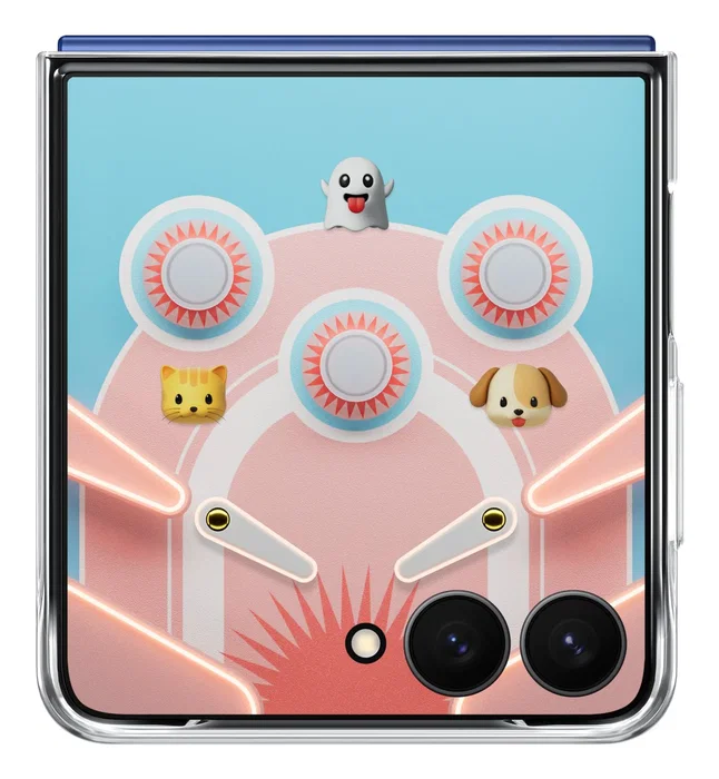 Samsung Flipsuit Case EF-ZF766CTEGWW funda con pantalla LED y juegos para Galaxy Z Flip7, 17.5 cm (6.9"), transparente, silicona, efectos personalizables