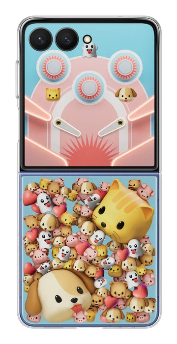 Samsung Flipsuit Case EF-ZF766CTEGWW funda con pantalla LED y juegos para Galaxy Z Flip7, 17.5 cm (6.9"), transparente, silicona, efectos personalizables