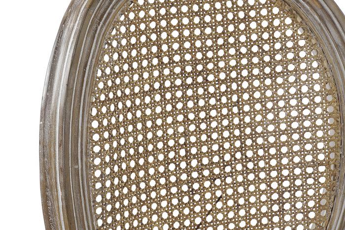 DKD Home Decor Silla de Caucho y Lino Rejilla Beige DKD Home Decor Silla de Caucho y Lino Rejilla Beige