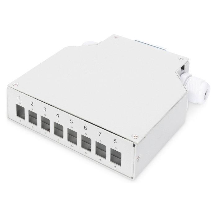 Digitus Caja de empalme de carril DIN para 8 acopladores LC/DX DN-96891