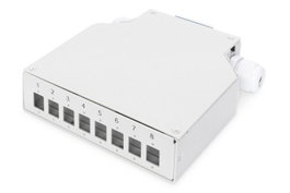 Digitus Caja de empalme de carril DIN para 8 acopladores LC/DX DN-96891