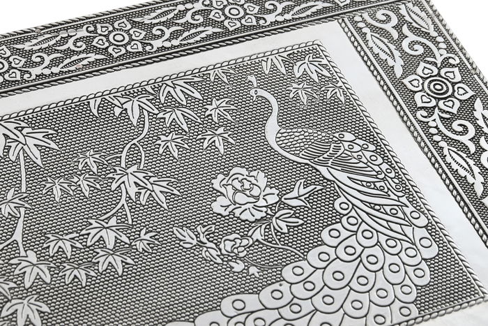 DKD Home Decor Joyero Indio Pavo real verde Plateado 20 x 5.4 x 27.5 cm