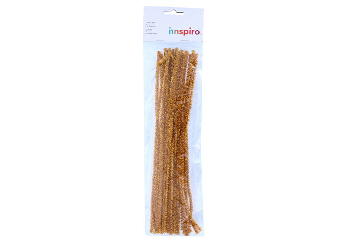 Innspiro Limpiapipas de Chenilla Metálica Oro 6mm x 30cm (25 unidades)