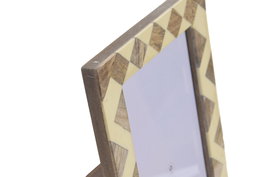 DKD Home Decor Marco de Fotos 13x18 Mango y Cristal Beige