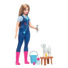 Barbie Veterinaria De Granja Hrg42 Juego Con 10 Accesorios