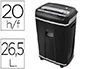 Q-connect Destructora de Documentos Antiatascos Seguridad P-4, Corte 20 Hojas, Papelera 26.5L, Clips, Grapas, Tarjetas, CD