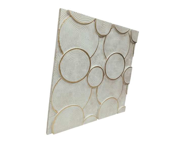 DKD Home Decor Decoración de Pared MDF Círculos Blanco 90x90 cm