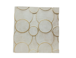 DKD Home Decor Decoración de Pared MDF Círculos Blanco 90x90 cm