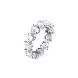 Chiara Ferragni INFI.LOVE RING SIV/WHITE HEART CZ en Rosa, Talla 14