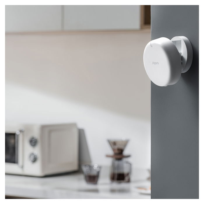 Aqara Sensor de Presencia FP2 (PS-S02D), Sensor de Luz y Movimiento, Conexión Wi-Fi Inalámbrico/Alámbrico, IPX5, Blanco, Compatible con Alexa & Google Assistant