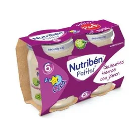 Nutriben Potito Cena Guisantes Jamón Pack 2 Unidades 190Gr C/u +6 Meses