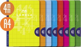 LAMELA Libreta A4 50 Hojas 90g Cuadrovía 4mm Colores Surtidos